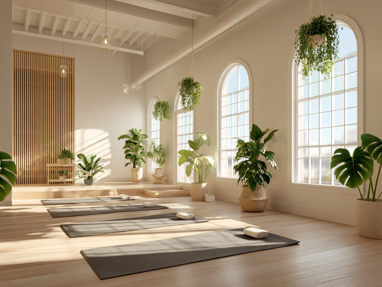 Інструктор демонструє позу йоги учням різного віку